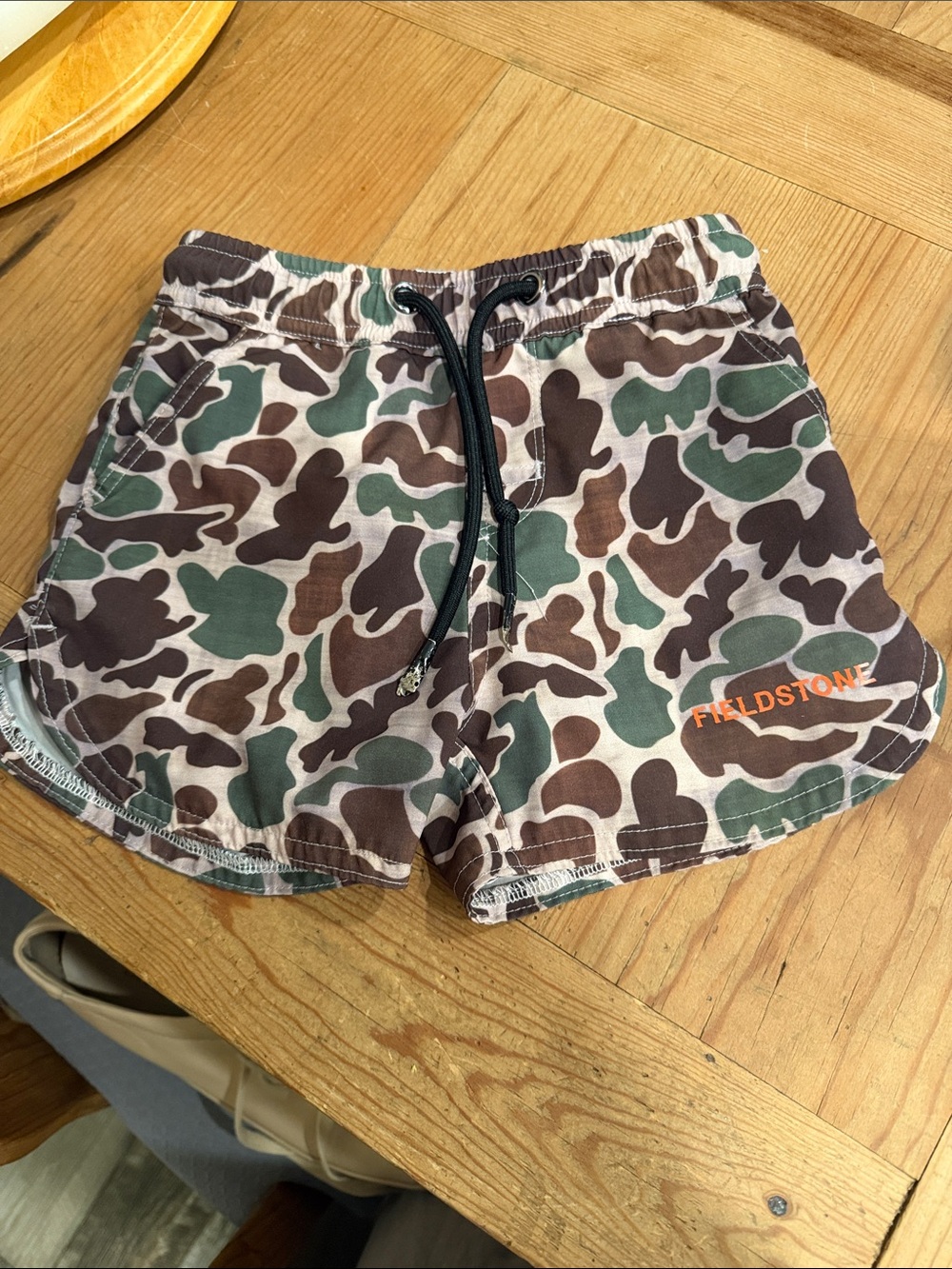 Fieldstone baby boy Camo Drawstring swim trunks - Brown/Green